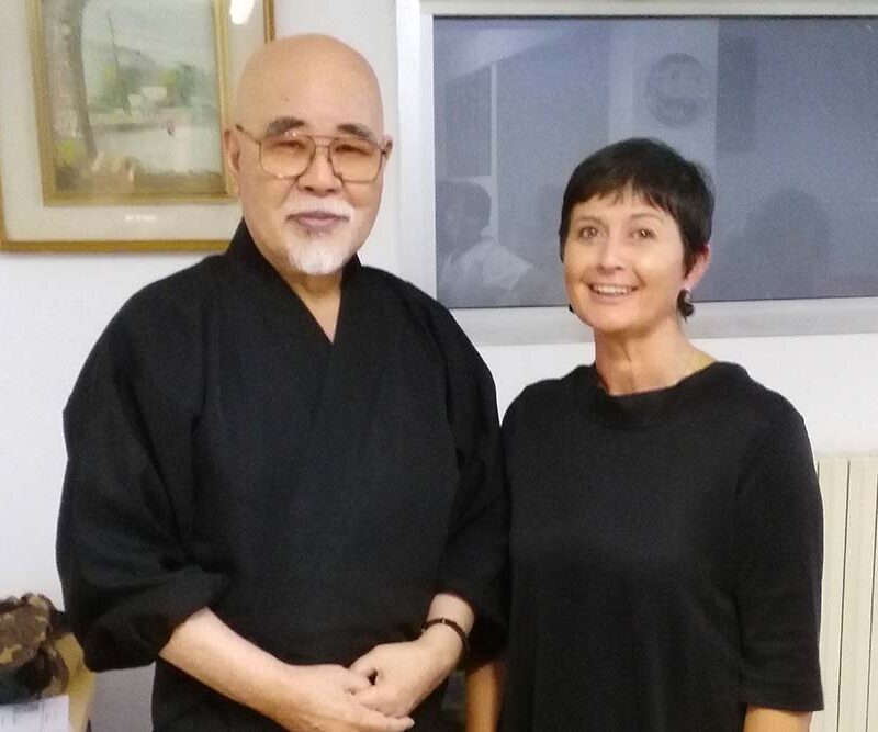 Catia Massari e il Rev. Hyakuten Inamoto della scuola Komyo Reiki Do